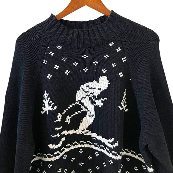 Chaps NEW Men's Skier Sweater In Black & White Size XXL - Picture 2 of 15